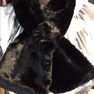 Faux Fur Wrap or Scarf, Black